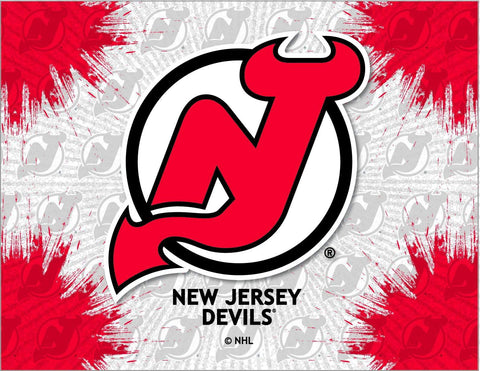 New Jersey Devils Hbs Grau Rot Hockey Wand-Kunstdruck auf Leinwand – sportlich