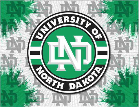 Kaufen Sie North Dakota Fighting Hawks HBS, grau-grüner Wand-Kunstdruck auf Leinwand – sportlich