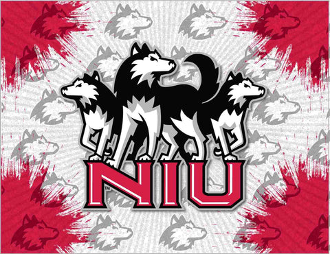 Northern illinois huskies hbs gris rojo pared lienzo arte imagen impresión - sporting up