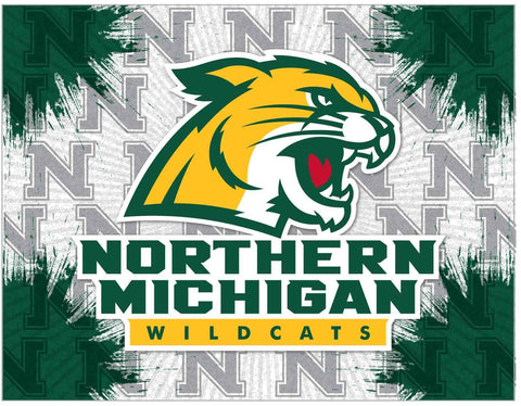 Northern Michigan Wildcats HBS Gray Green Wall Canvas Art Picture Print - Sporting Up