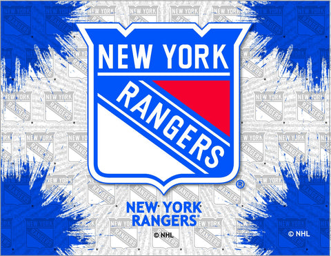 Kaufen Sie den Wand-Kunstdruck „New York Rangers HBS“ in grau-blauem Hockey-Stil – „Sporting Up“.