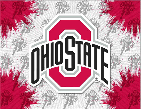 Ohio state buckeyes hbs grå röd vägg canvas konst bildtryck - sporting up