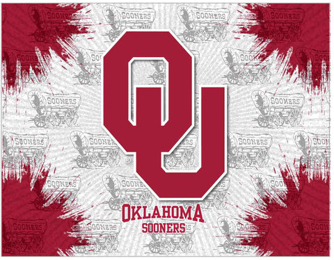 Oklahoma Sooners HBS Gray Red Wall Canvas Art Picture Print - Sporting Up
