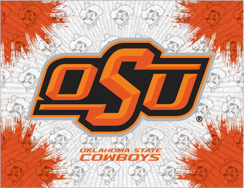 Oklahoma state cowboys hbs gris naranja pared lienzo arte imagen impresión - sporting up