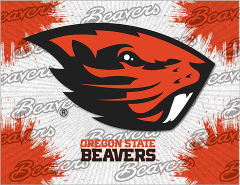 Oregon State Beavers HBS Gray Orange Wall Canvas Art Picture Print - Sporting Up