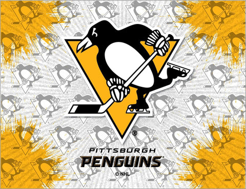 Pittsburgh Penguins Hbs Grau-Gold-Hockey-Wand-Kunstdruck auf Leinwand – sportlich