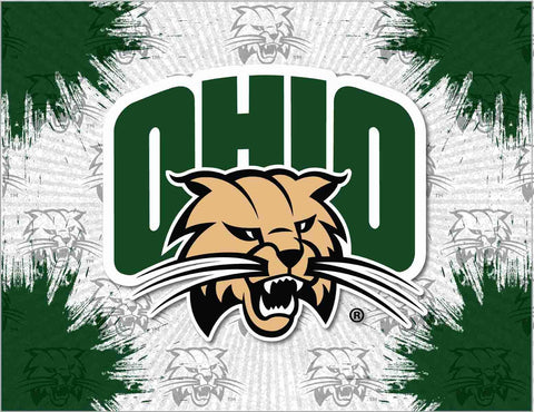 Ohio Bobcats Hbs graugrüner Wand-Leinwand-Kunstdruck – sportlich