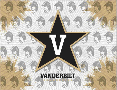 Vanderbilt Commodores HBs graugoldener Wand-Kunstdruck auf Leinwand – sportlich