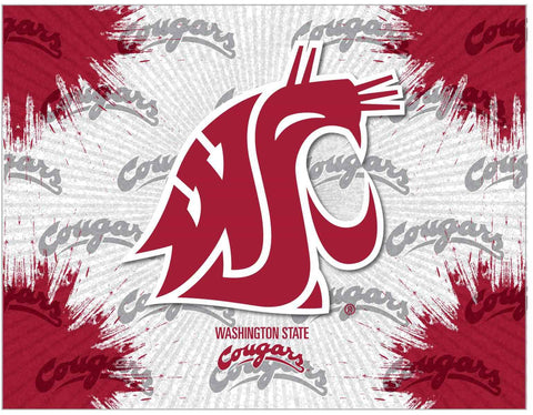 Washington State Cougars HBS grau-roter Wand-Kunstdruck auf Leinwand – sportlich