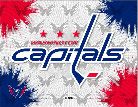 Kaufen Sie den Wand-Kunstdruck „Washington Capitals HBS Grey Navy Hockey“ auf Leinwand – sportlich