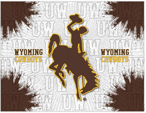 Wyoming Cowboys HBS Gray Brown Wall Canvas Art Picture Print - Sporting Up