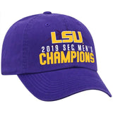 LSU Tigers 2019 SEC Men's Basketball Champions Locker Room Purple Hat Cap - Sporting Up