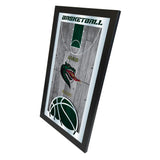 UAB Blazers HBS Espejo de pared de vidrio colgante con marco de baloncesto verde (26 "x 15") - Sporting Up