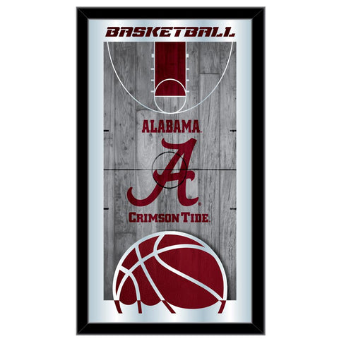 Miroir mural en verre suspendu avec cadre de basket-ball HBS Alabama Crimson Tide (26"x15") - Sporting Up