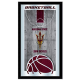Arizona State Sun Devils HBS Basketball Framed Hang Glass Wall Mirror (26"x15") - Sporting Up