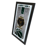 Baylor Bears HBS Espejo de pared de vidrio colgante con marco de baloncesto verde (26 "x 15") - Sporting Up