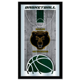 Miroir mural en verre suspendu avec cadre de basket-ball vert HBS Baylor Bears (26 "x 15") - Sporting Up