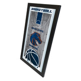 Boise State Broncos HBS Espejo de pared de vidrio colgante con marco de baloncesto (26 "x 15") - Sporting Up