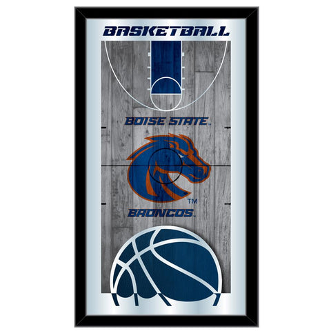 Boise State Broncos HBS Basketball inramad hängande glasväggspegel (26"x15") - Sporting Up