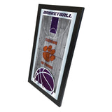 Clemson Tigers HBS Orange Basketball Framed Hanging Glass Wall Mirror (26"x15") - Sporting Up