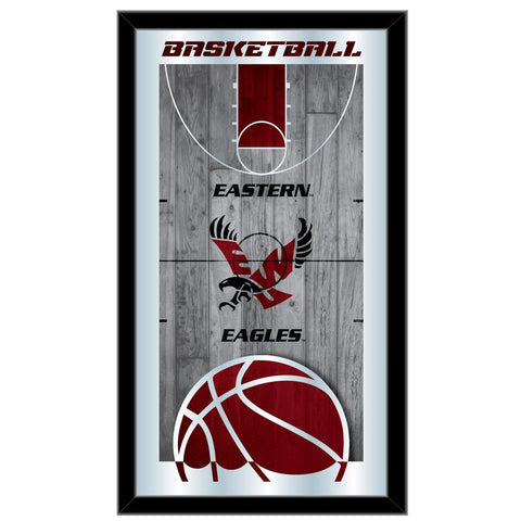 Shoppen Sie den Wandspiegel zum Aufhängen aus Glas mit Rahmen und Rahmen der Eastern Washington Eagles HBS Basketball (66 x 38 cm) – Sporting Up