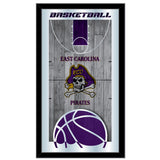 East Carolina Pirates HBS Basketball Framed Hanging Glass Wall Mirror (26"x15") - Sporting Up