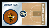 Georgia Tech Yellow Jackets HBS Espejo de pared de vidrio enmarcado con baloncesto (26 "x 15") - Sporting Up