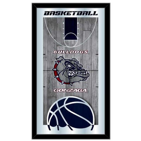Handla Gonzaga Bulldogs HBS Navy Basketball inramad hängande glasväggspegel (26"x15") - Sporting Up