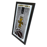 Idaho Vandals HBS svart hängande glasväggspegel med inramad basketboll (26"x15") - Sporting Up
