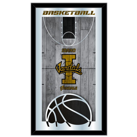 Shoppen Sie Idaho Vandals HBS Wandspiegel aus schwarzem Basketball-Rahmen zum Aufhängen aus Glas (66 x 38 cm) – Sporting Up