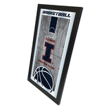 Illinois Fighting Illini HBS Basketball Inramad Hang Glass Wall Mirror (26"x15") - Sporting Up
