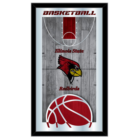 Handla Illinois State Redbirds HBS Basketball Inramad Hang Glass Wall Mirror (26"x15") - Sporting Up