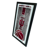 Indiana Hoosiers HBS Röd Basketinramad hängande glasväggspegel (26"x15") - Sporting Up