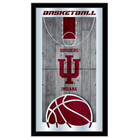 Handla Indiana Hoosiers HBS Red Basketball Ramed Hanging Glass Wall Mirror (26"x15") - Sporting Up