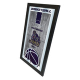 James Madison Dukes HBS Espejo de pared de vidrio colgante con marco de baloncesto (26 "x 15") - Sporting Up