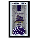 James Madison Dukes HBS Basketball gerahmter Wandspiegel aus Glas zum Aufhängen (66 x 38,1 cm) – Sporting Up
