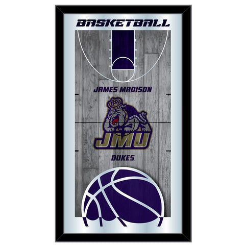 Handla James Madison Dukes HBS Basketball inramad hängande glasväggspegel (26"x15") - Sporting Up