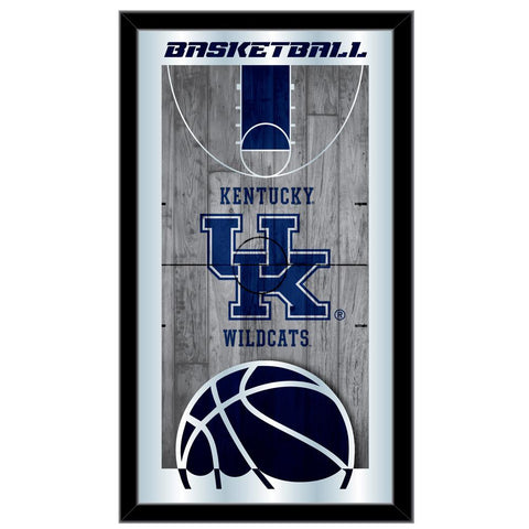Miroir mural en verre suspendu avec cadre de basket-ball bleu HBS des Wildcats du Kentucky (26"x 15") - Sporting Up