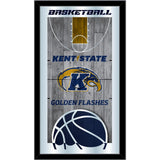 Kent State Golden Flashes HBS Espejo de pared de vidrio colgante con marco de baloncesto (26 "x 15") - Sporting Up