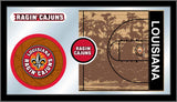 Louisiana-Lafeyette Ragin Cajuns HBS Espejo de pared de vidrio para baloncesto (26 "x 15") - Sporting Up