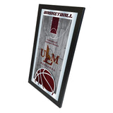 ULM Warhawks HBS Espejo de pared de vidrio colgante con marco de baloncesto rojo (26 "x 15") - Sporting Up