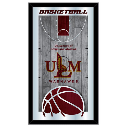 Miroir mural en verre suspendu avec cadre de basket-ball rouge ULM Warhawks HBS (26"x 15") - Sporting Up