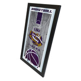 LSU Tigers HBS Purple Basketball Framed Hanging Glass Wall Mirror (26"x15") - Sporting Up