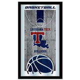 Louisiana Tech Bulldogs HBS Espejo de pared de vidrio colgante con marco de baloncesto (26 "x 15") - Sporting Up