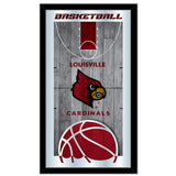 Louisville Cardinals HBS Basketball Framed Hanging Glass Wall Mirror (26"x15") - Sporting Up