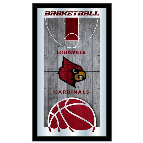 Miroir mural en verre suspendu avec cadre de basket-ball HBS des Cardinals de Louisville (26"x 15") - Sporting Up