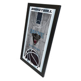 Maine Black Bears HBS Espejo de pared de vidrio colgante con marco de baloncesto (26 "x 15") - Sporting Up