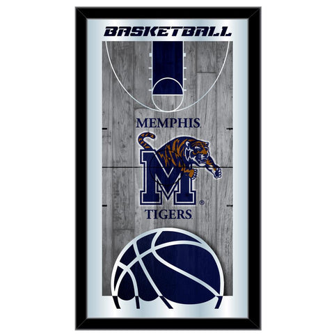 Shop Memphis Tigers HBS Miroir mural en verre suspendu avec cadre de basket-ball bleu (26"x 15") - Sporting Up
