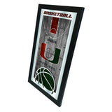 Miami Hurricanes HBS Basketball Framed Hanging Glass Wall Mirror (26"x15") - Sporting Up