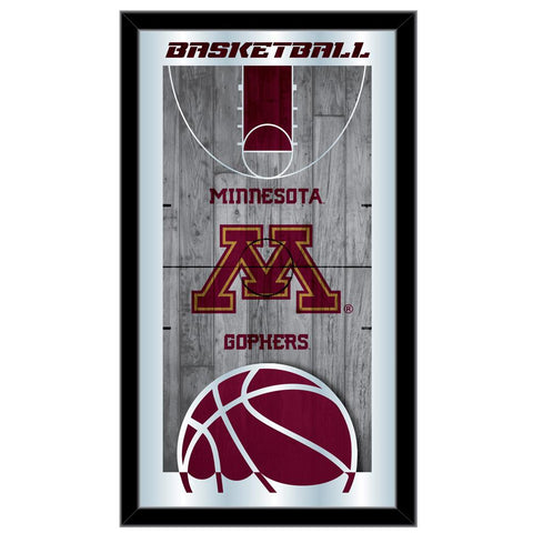 Shoppen Sie Minnesota Golden Gophers HBS Basketball gerahmter Glas-Wandspiegel (26 x 15 Zoll) – Sporting Up
